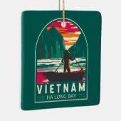 Ha Long Bay Vietnam Bootverkoper Reizen Kunst Vint Keramisch Ornament