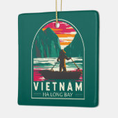 Ha Long Bay Vietnam Bootverkoper Reizen Kunst Vint Keramisch Ornament