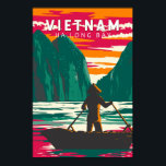 Ha Long Bay Vietnam Bootverkoper Reizen Kunst Vint Poster<br><div class="desc">Ha Long Bay vectorart ontwerp. Hongbaai,  in het noordoosten van Vietnam,  staat bekend om zijn smaragdwater en duizenden sleepkalksteeneilanden die door regenwouden worden bedekt.</div>