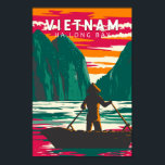 Ha Long Bay Vietnam Bootverkoper Reizen Kunst Vint Poster<br><div class="desc">Ha Long Bay vectorart ontwerp. Hongbaai,  in het noordoosten van Vietnam,  staat bekend om zijn smaragdwater en duizenden sleepkalksteeneilanden die door regenwouden worden bedekt.</div>