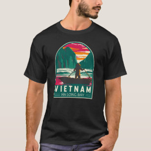 Ha Long Bay Vietnam Bootverkoper Reizen Kunst Vint T-shirt
