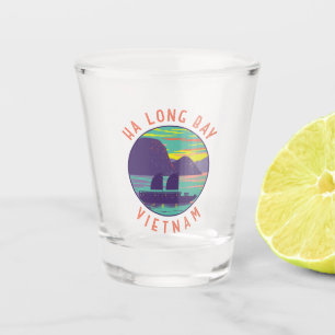 Ha Long Bay Vietnam Junk Boat Travel Art Vintage Shot Glas