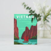 Ha Long Bay Vietnam Reis  Art Briefkaart (Staand voorkant)