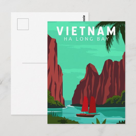 Ha Long Bay Vietnam Reis  Art Briefkaart (Voorkant / Achterkant)