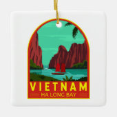 Ha Long Bay Vietnam Reis  Art Keramisch Ornament (Voorkant)