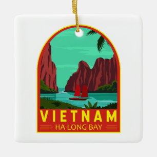 Ha Long Bay Vietnam Reis  Art Keramisch Ornament