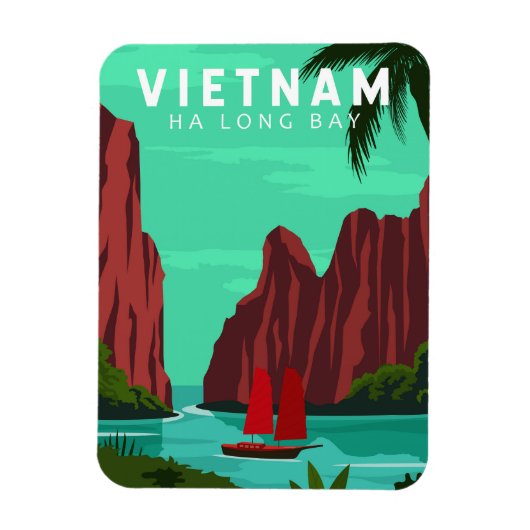 Ha Long Bay Vietnam Reis Art Magneet (Verticaal)