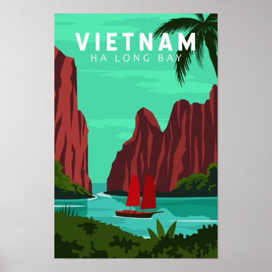 Ha Long Bay Vietnam Reis Art Poster (Voorkant)