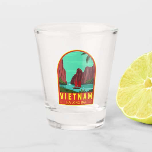 Ha Long Bay Vietnam Reis  Art Shot Glas (Voorkant)