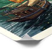 Ha Long Bay Vietnam Reisposter Vintage Poster (Hoek)