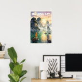 Ha Long Bay Vietnam Reisposter Vintage Poster (Thuiskantoor)