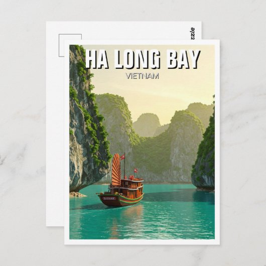 Ha Long Bay Vietnam Reizen Briefkaart (Voorkant / Achterkant)