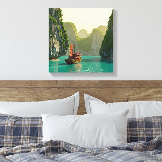 Ha Long Bay Vietnam Reizen Canvas Afdruk (Insitu (Slaapkamer))