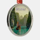 Ha Long Bay Vietnam Reizen Metalen Ornament (Rechts)
