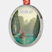 Ha Long Bay Vietnam Reizen Metalen Ornament (Links)