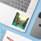 Ha Long Bay Vietnam Reizen Sticker (Laptop met iPhone)