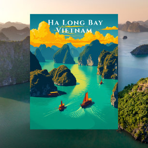Ha Long Bay Vietnam Schilderachtig reizen Briefkaart