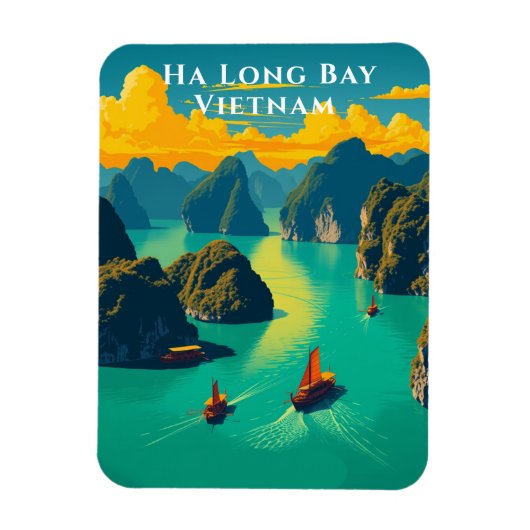 Ha Long Bay Vietnam Schilderachtig reizen Magneet (Verticaal)