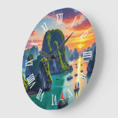 Ha Long Bay Vietnam Sunset Grote Klok (Hoek)