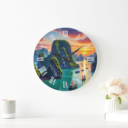 Ha Long Bay Vietnam Sunset Grote Klok (Huis)