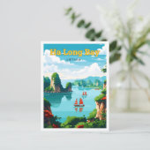 Ha Long Bay Vietnam Travel  Illustratie Briefkaart (Staand voorkant)
