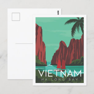 Ha Long Bay Vietnam Travel Place Illustratie Briefkaart