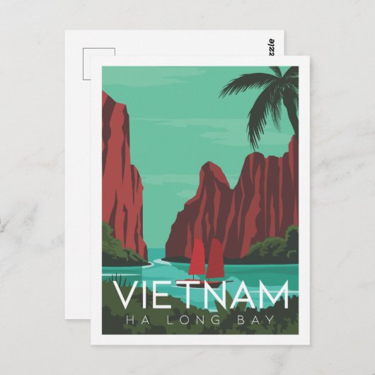 Ha Long Bay Vietnam Travel Place Illustratie Briefkaart (Voorkant / Achterkant)