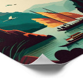 Ha Long Bay Vietnam Travel Poster (Hoek)