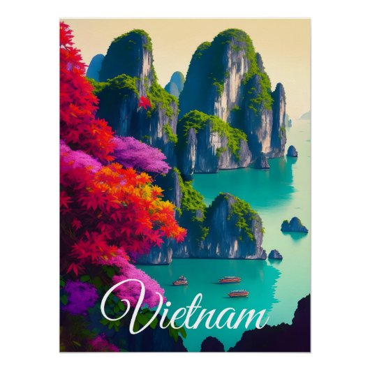 Ha Long Bay Vietnam Travel Poster (Voorkant)