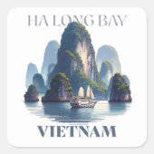 Ha Long Bay Vietnam Vierkante Sticker (Voorkant)