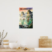 Ha Long Bay Vietnam Vintage Reisposter Poster (Keuken)