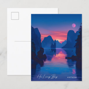 Ha Long Bay Vietnam Vintage Reizen Briefkaart