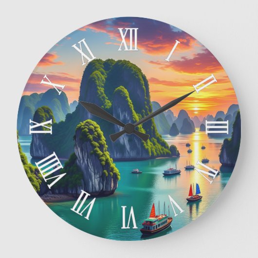Ha Long Bay Vietnam Zonsondergang Grote Klok (Voorkant)