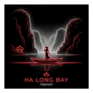 Ha Long Bay-Vietnamese Vrouw Sampan Boot Perfect Poster