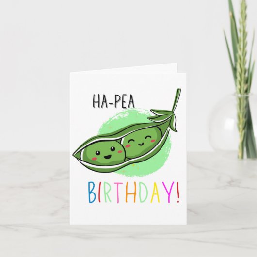 Ha-Pea Puns Verjaardag Kaart (Voorkant)