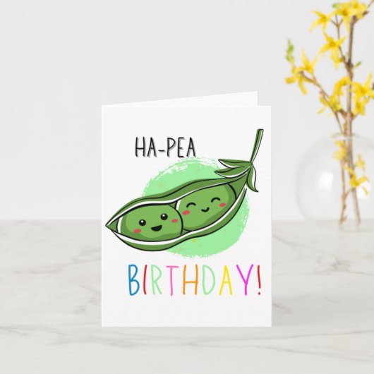 Ha-Pea Puns Verjaardag Kaart (Gele Bloem)