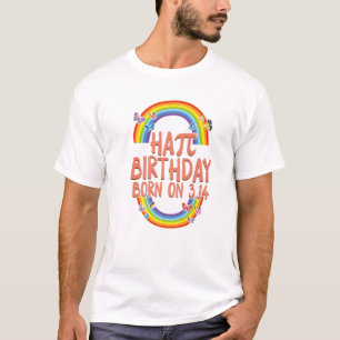 Ha-Pi Birthday geboren op 3.14 maart 14 Wiskunde l T-shirt