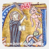 HA! w / duivel Vierkante Sticker (Voorkant)