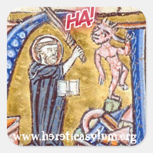 HA! w / duivel Vierkante Sticker (Voorkant)