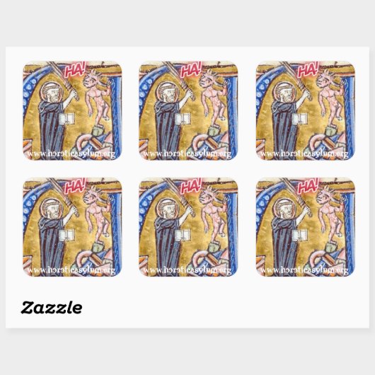 HA! w / duivel Vierkante Sticker (Vel)