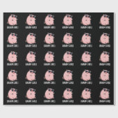 Haaaam Gurl Funny Pig Pun Dark BG Cadeaupapier (Vlak)