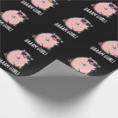 Haaaam Gurl Funny Pig Pun Dark BG Cadeaupapier (Hoek)