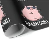 Haaaam Gurl Funny Pig Pun Dark BG Cadeaupapier (Rol Hoek)