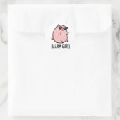 Haaaam Gurl Funny Pig Pun Ronde Sticker (Tas)