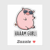 Haaaam Gurl Funny Pig Pun Sticker (Vel)