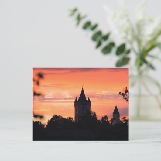 HAAGER SCHLOSSTURM & KLEINER SCHLOSSTURM AM ABEND BRIEFKAART (Staand voorkant)