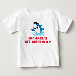 Haai 1e Verjaardag Tshirt Peuter Baby Kind