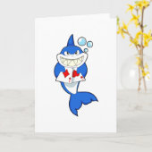 Haai aan het pokeren met pokerkaarten kaart (Gele Bloem)