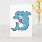 Haai aan het pokeren met pokerkaarten kaart (Gele Bloem)