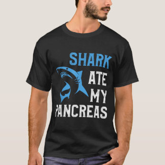 Haai Aat Alvleesklier Grappig T1d Diabetische Type T-shirt